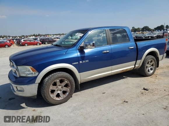 2010 Dodge 1500 Laramie with VIN 1D7RV1CT7AS143849, listed as a Copart auction lot 80841915 with 190,550 mi miles and Salvage title. Bid and sale history available at DreamBid. Image 1.