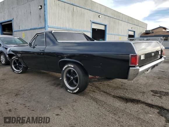 1972 Chevrolet El Camino with VIN 1D80H2L561270, listed as a Copart auction lot 43648775 with 20,482 mi miles and Salvage title. Bid and sale history available at DreamBid. Image 2.