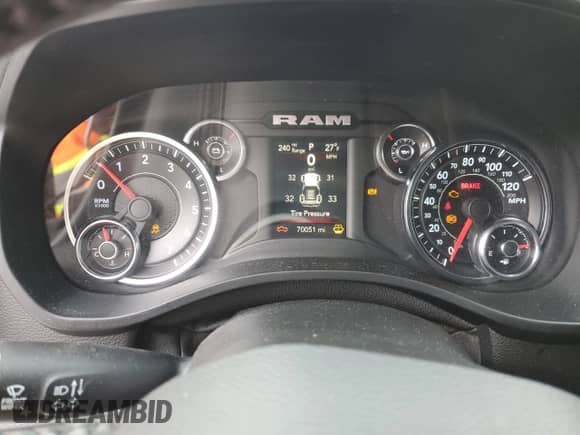 2021 Ram 1500 Big Horn with VIN 1C6RREFG9MN543345, listed as a Copart auction lot 44691635 with 70,051 mi miles and Clean title. Bid and sale history available at DreamBid. Image 9.