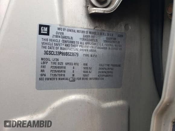 2009 Saturn VUE XE z VIN 3GSCL33P89S623679, wystawiony jako Copart lot #49216544 z przebiegiem 151 191 mil mil oraz Szkoda całkowita • Salvage title. Historia ofert i sprzedaży dostępna na DreamBid. Obrazek 12.