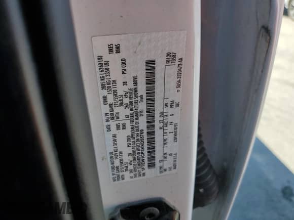 2019 Ford F-150 XL z VIN 1FTEW1CP3KKD55769, wystawiony jako Copart lot #89638715 z przebiegiem 114 318 mil mil oraz Szkoda całkowita • Salvage title. Historia ofert i sprzedaży dostępna na DreamBid. Obrazek 12.