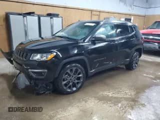 2021 Jeep Compass 80th Anniversary with VIN 3C4NJDEB7MT537168, listed as a Copart auction lot 81947115 with 35,696 mi miles and Non repairable. Bid and sale history available at DreamBid. Image 1.