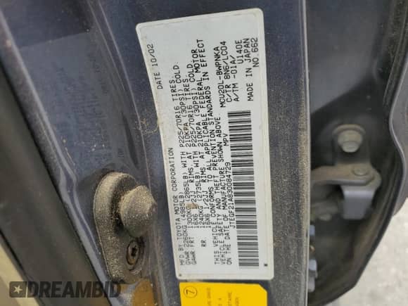 2003 Toyota Highlander Limited с VIN JTEGF21A830084729, выставлен на аукционе Copart как лот 69736145 с пробегом 261 357 миль миль и Списание • Salvage title. История ставок и продаж доступна на DreamBid. Изображение 14.