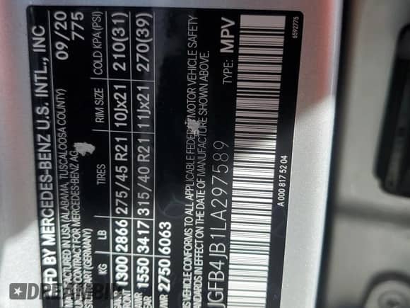 2020 Mercedes-Benz GLE 350 with VIN 4JGFB4JB1LA297589, listed as a Copart auction lot 62950565 with 74,071 mi miles and Salvage title. Bid and sale history available at DreamBid. Image 13.