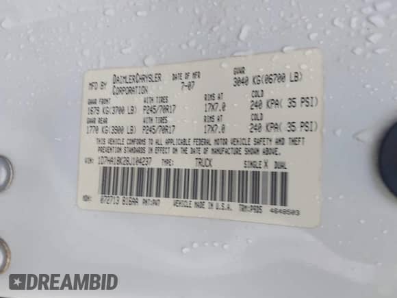 2008 Dodge 1500 ST z VIN 1D7HA18K28J104237, wystawiony jako IAAI lot #42434185 z przebiegiem 185 275 mil mil oraz . Historia ofert i sprzedaży dostępna na DreamBid. Obrazek 9.