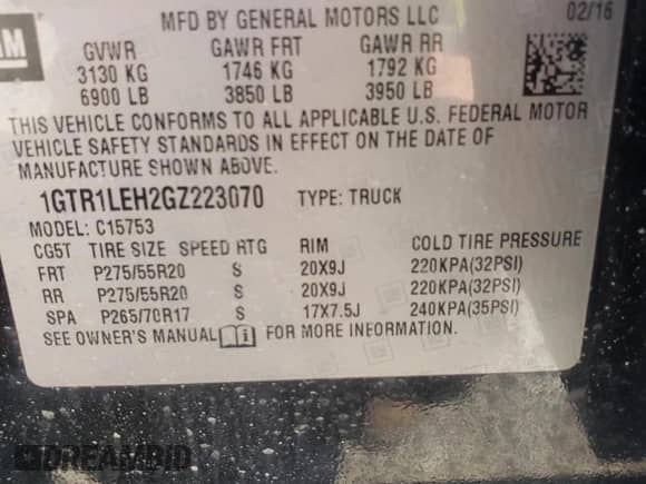 2016 GMC Sierra 1500 с VIN 1GTR1LEH2GZ223070, выставлен на аукционе Copart как лот 63258715 с пробегом 102 186 миль миль и Списание • Salvage title. История ставок и продаж доступна на DreamBid. Изображение 12.