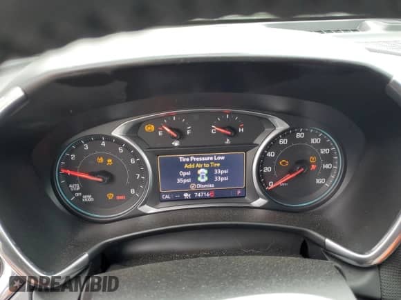 2020 Chevrolet Equinox Premier with VIN 2GNAXYEX8L6131748, listed as a Copart auction lot 80005675 with 74,716 mi miles and Salvage title. Bid and sale history available at DreamBid. Image 9.