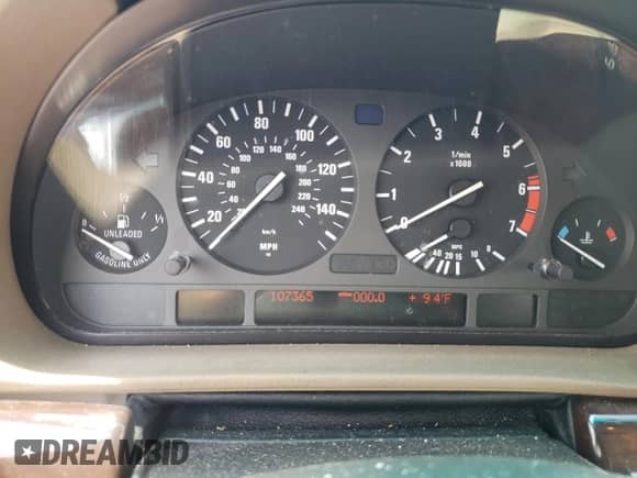 1997 BMW 7 Series 740iL with VIN WBAGJ8324VDM02317, listed as a Copart auction lot 64879564 with 107,365 mi miles and Salvage title. Bid and sale history available at DreamBid. Image 9.