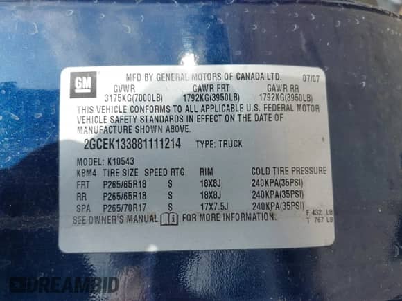 2008 Chevrolet Silverado 1500 LTZ with VIN 2GCEK133881111214, listed as a IAAI auction lot 41986926 with 215,979 mi miles and . Bid and sale history available at DreamBid. Image 9.