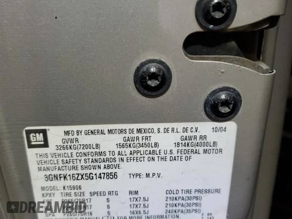 2005 Chevrolet Suburban Z71 с VIN 3GNFK16ZX5G147856, выставлен на аукционе Copart как лот 86840625 с пробегом Не указан миль и Списание • Salvage title. История ставок и продаж доступна на DreamBid. Изображение 13.