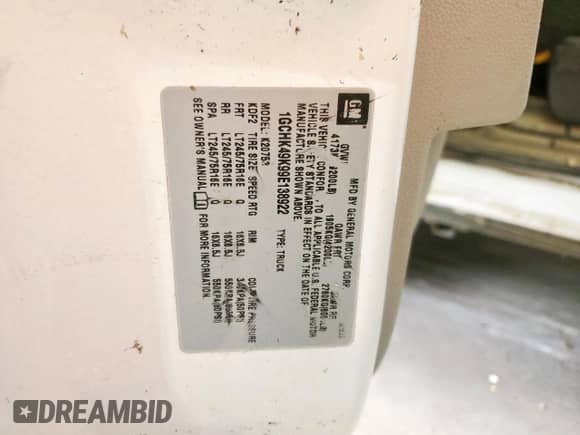 2009 Chevrolet Silverado 2500HD Work Truck z VIN 1GCHK49K99E138922, wystawiony jako Copart lot #63234305 z przebiegiem 213 190 mil mil oraz Szkoda całkowita • Salvage title. Historia ofert i sprzedaży dostępna na DreamBid. Obrazek 12.