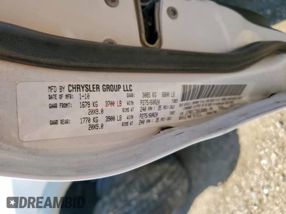 2010 Dodge 1500 SLT with VIN 1D7RB1CT2AS160261, listed as a Copart auction lot 71247995 with 253,244 mi miles and Salvage title. Bid and sale history available at DreamBid. Image 13.