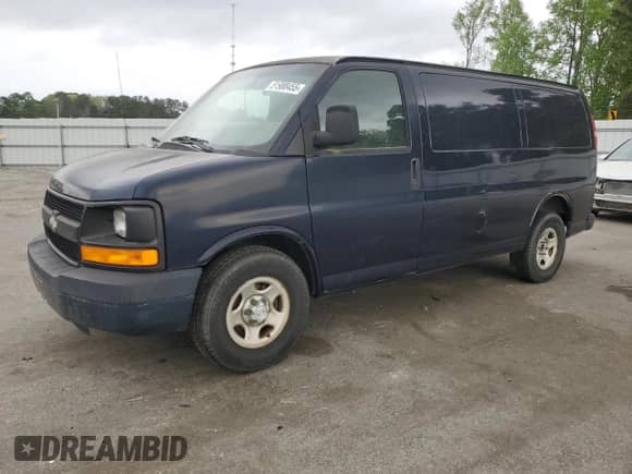 2008 Chevrolet Express Cargo with VIN 1GCFG15X181158693, listed as a Copart auction lot 51988455 with 170,349 mi miles and Salvage title. Bid and sale history available at DreamBid. Image 1.