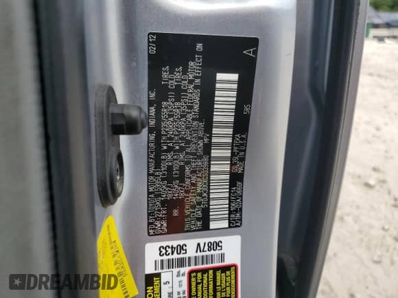 2012 Toyota Sienna LE with VIN 5TDJK3DCXCS039880, listed as a Copart auction lot 70445235 with 157,360 mi miles and Clean title. Bid and sale history available at DreamBid. Image 13.