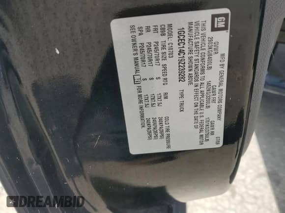 2009 Chevrolet Silverado 1500 Work Truck with VIN 1GCEC14C19Z239282, listed as a Copart auction lot 74714994 with Not provided miles and Salvage title. Bid and sale history available at DreamBid. Image 13.