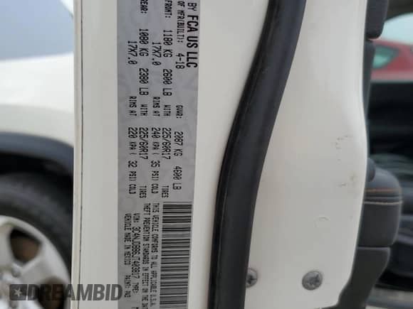 2018 Jeep Compass Latitude с VIN 3C4NJDBB6JT403817, выставлен на аукционе Copart как лот 81682995 с пробегом 115 099 миль миль и Списание • Salvage title. История ставок и продаж доступна на DreamBid. Изображение 12.