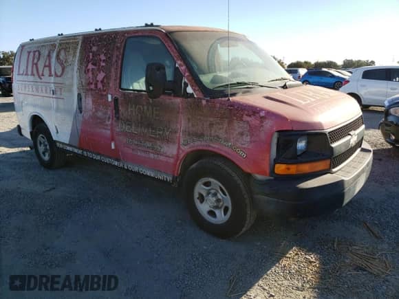2006 Chevrolet Express Cargo with VIN 1GCFG15T761172401, listed as a Copart auction lot 71225064 with 109,220 mi miles and Salvage title. Bid and sale history available at DreamBid. Image 4.