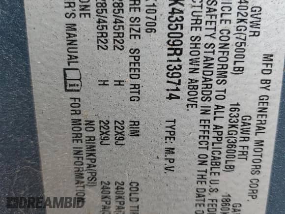 2009 Cadillac Escalade с VIN 1GYFK43509R139714, выставлен на аукционе Copart как лот 61292795 с пробегом 221 206 миль миль и Чистый • Clean title. История ставок и продаж доступна на DreamBid. Изображение 13.