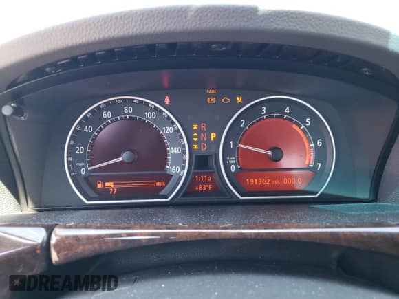 2003 BMW 7 Series 745i with VIN WBAGL63483DP61909, listed as a Copart auction lot 65448915 with 191,962 mi miles and Salvage title. Bid and sale history available at DreamBid. Image 9.