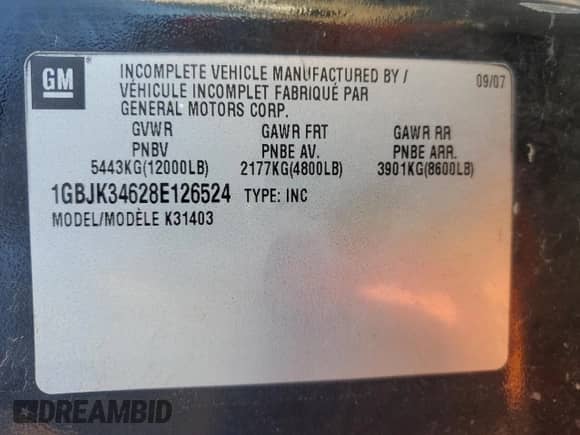 2008 Chevrolet Silverado 3500 с VIN 1GBJK34628E126524, выставлен на аукционе Copart как лот 66113805 с пробегом 291 400 миль миль и Списание • Salvage title. История ставок и продаж доступна на DreamBid. Изображение 13.