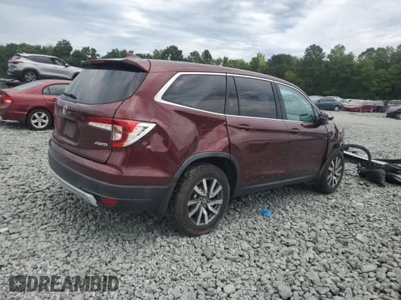2019 Honda Pilot EX with VIN 5FNYF6H37KB063443, listed as a Copart auction lot 69069265 with 193,334 mi miles and Salvage title. Bid and sale history available at DreamBid. Image 3.