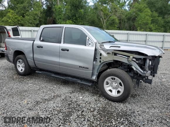 2025 Ram 1500 Tradesman with VIN 1C6RRFGG1SN578236, listed as a Copart auction lot 59775245 with 17,853 mi miles and Salvage title. Bid and sale history available at DreamBid. Image 4.