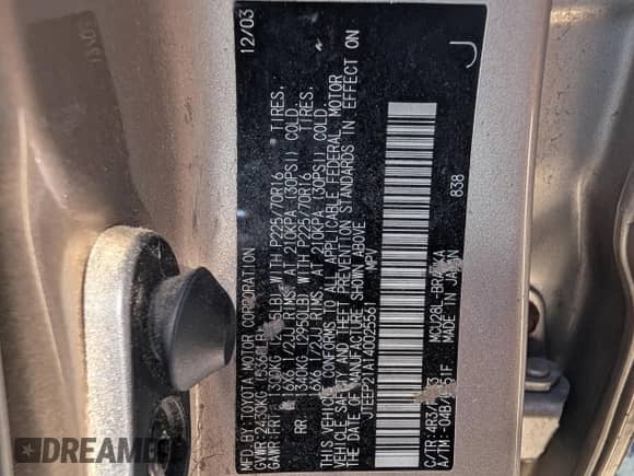 2004 Toyota Highlander с VIN JTEEP21A140025561, выставлен на аукционе IAAI как лот 43526939 с пробегом 163 639 миль миль и . История ставок и продаж доступна на DreamBid. Изображение 8.