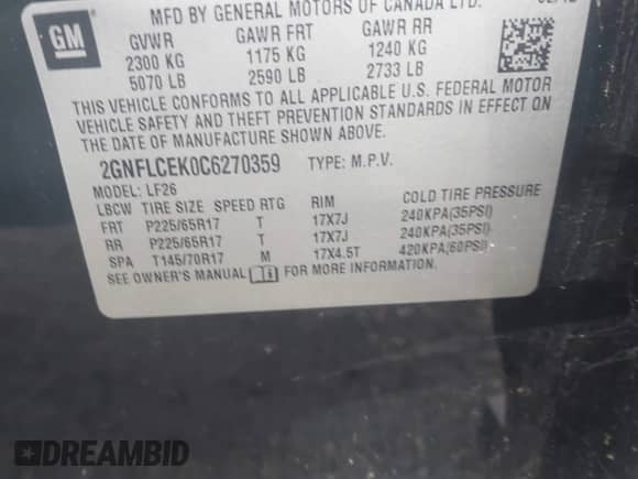 2012 Chevrolet Equinox LS с VIN 2GNFLCEK0C6270359, выставлен на аукционе IAAI как лот 43424621 с пробегом 103 003 миль миль и . История ставок и продаж доступна на DreamBid. Изображение 9.