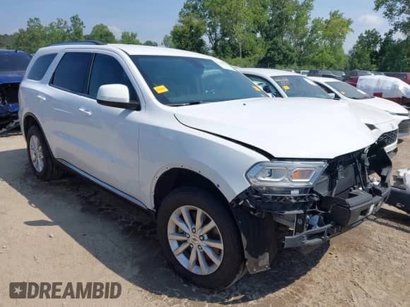 2021 Dodge Durango SXT Plus with VIN 1C4RDJAG0MC878951, listed as a IAAI auction lot 42782231 with 49,261 mi miles and . Bid and sale history available at DreamBid. Image 1.