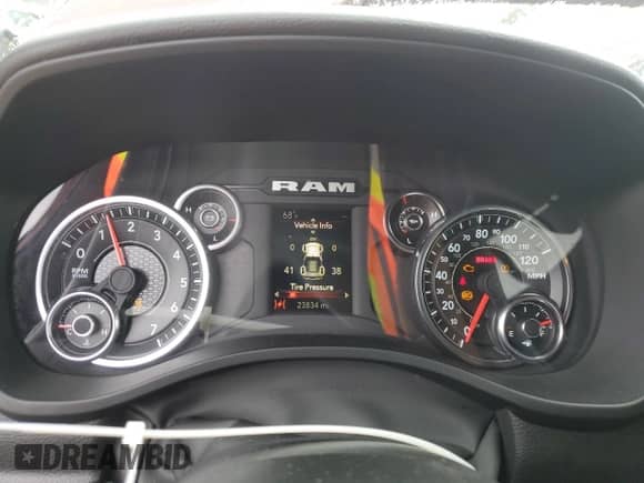 2023 Ram 1500 Lone Star with VIN 1C6SRFFT2PN704918, listed as a Copart auction lot 68173665 with 23,834 mi miles and Salvage title. Bid and sale history available at DreamBid. Image 9.