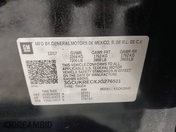 2018 Chevrolet Silverado 1500 LT z VIN 3GCUKRECXJG276511, wystawiony jako IAAI lot #43460009 z przebiegiem 151 453 mil mil oraz . Historia ofert i sprzedaży dostępna na DreamBid. Obrazek 9.