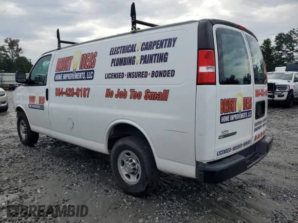 2020 Chevrolet Express Cargo with VIN 1GCWGAFG2L1263265, listed as a Copart auction lot 68160305 with 56,976 mi miles and Salvage title. Bid and sale history available at DreamBid. Image 2.