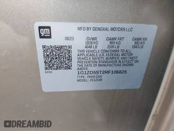 2024 Chevrolet Malibu LT с VIN 1G1ZD5ST2RF106825, выставлен на аукционе IAAI как лот 43566683 с пробегом 49 797 миль миль и . История ставок и продаж доступна на DreamBid. Изображение 9.