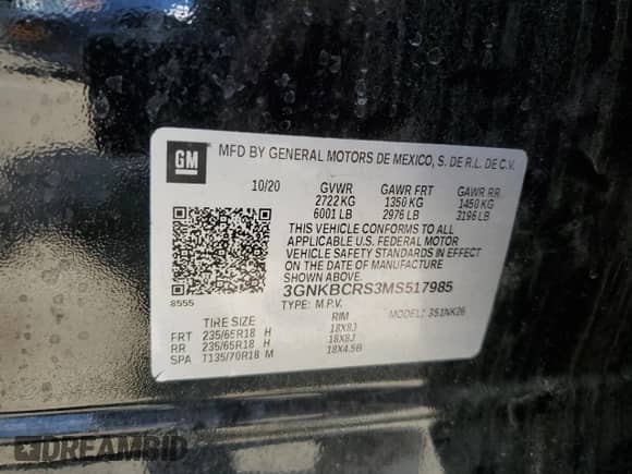 2021 Chevrolet Blazer LT with VIN 3GNKBCRS3MS517985, listed as a Copart auction lot 63048555 with 39,598 mi miles and Salvage title. Bid and sale history available at DreamBid. Image 13.