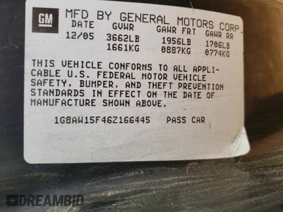 2006 Saturn ION z VIN 1G8AW15F46Z166445, wystawiony jako Copart lot #52485965 z przebiegiem 127 013 mil mil oraz Szkoda całkowita • Salvage title. Historia ofert i sprzedaży dostępna na DreamBid. Obrazek 14.