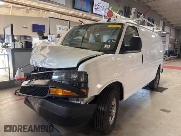 2023 Chevrolet Express Cargo with VIN 1GCWGAFP2P1259531, listed as a IAAI auction lot 43589758 with 38,617 mi miles and . Bid and sale history available at DreamBid. Image 16.