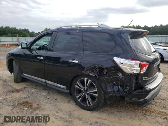 2017 Nissan Pathfinder Platinum with VIN 5N1DR2MM0HC600362, listed as a Copart auction lot 80064225 with 151,454 mi miles and Salvage title. Bid and sale history available at DreamBid. Image 2.