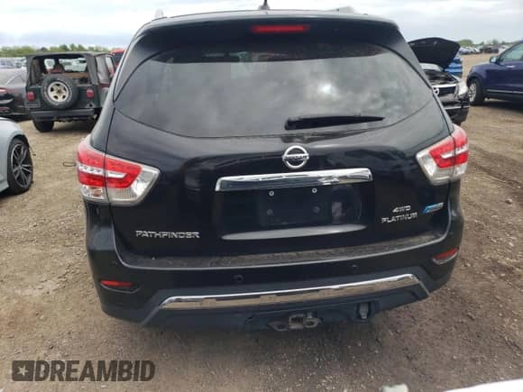 2014 Nissan Pathfinder Platinum Hybrid with VIN 5N1CR2MM9EC640852, listed as a Copart auction lot 58529935 with 70,162 mi miles and Clean title. Bid and sale history available at DreamBid. Image 6.