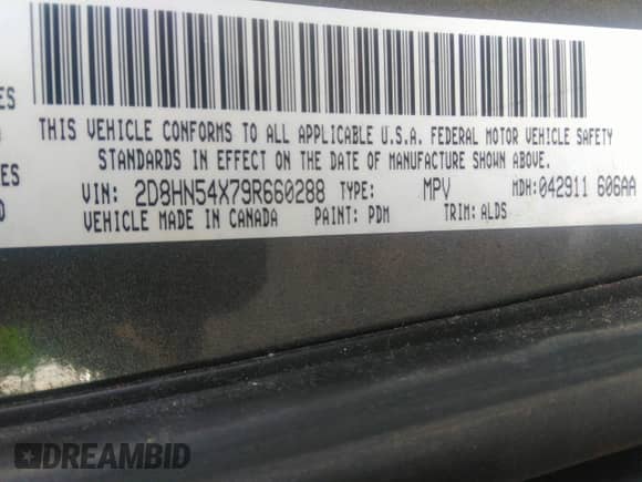2009 Dodge Grand Caravan SXT z VIN 2D8HN54X79R660288, wystawiony jako IAAI lot #42070333 z przebiegiem 164 762 mil mil oraz . Historia ofert i sprzedaży dostępna na DreamBid. Obrazek 9.
