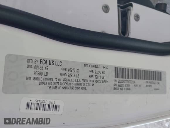 2016 Dodge Charger R/T with VIN 2C3CDXCT2GH222114, listed as a IAAI auction lot 43282080 with 124,957 mi miles and . Bid and sale history available at DreamBid. Image 9.