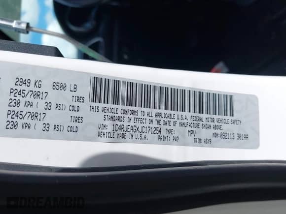 2018 Jeep Grand Cherokee Altitude z VIN 1C4RJEAGXJC171254, wystawiony jako IAAI lot #42192395 z przebiegiem 210 890 mil mil oraz . Historia ofert i sprzedaży dostępna na DreamBid. Obrazek 9.