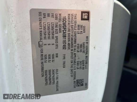 2011 Chevrolet Express Cargo с VIN 1GCWGFCA0B1187492, выставлен на аукционе Copart как лот 65737455 с пробегом 70 515 миль миль и Чистый • Clean title. История ставок и продаж доступна на DreamBid. Изображение 10.