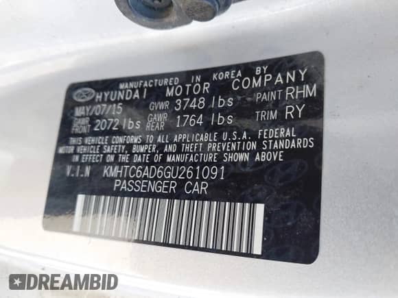 2016 Hyundai Veloster с VIN KMHTC6AD6GU261091, выставлен на аукционе IAAI как лот 43418121 с пробегом 106 868 миль миль и . История ставок и продаж доступна на DreamBid. Изображение 9.