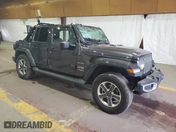 2021 Jeep Wrangler Unlimited Sahara с VIN 1C4HJXEN6MW609397, выставлен на аукционе Copart как лот 46419075 с пробегом 42 601 миль миль и Списание • Salvage title. История ставок и продаж доступна на DreamBid. Изображение 4.