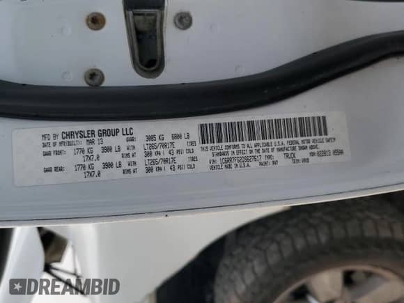 2013 Ram 1500 Tradesman с VIN 1C6RR7FG2DS627617, выставлен на аукционе Copart как лот 66927065 с пробегом 187 632 миль миль и Чистый • Clean title. История ставок и продаж доступна на DreamBid. Изображение 12.