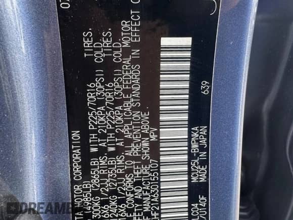 2003 Toyota Highlander с VIN JTEHF21A630155107, выставлен на аукционе Copart как лот 86850115 с пробегом 276 850 миль миль и Чистый • Clean title. История ставок и продаж доступна на DreamBid. Изображение 13.