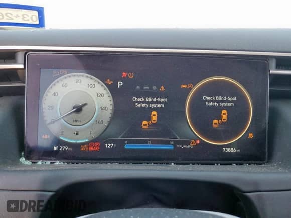 2023 Hyundai Tucson SEL с VIN 5NMJF3AE9PH179485, выставлен на аукционе Copart как лот 71068075 с пробегом 73 886 миль миль и Списание • Salvage title. История ставок и продаж доступна на DreamBid. Изображение 9.