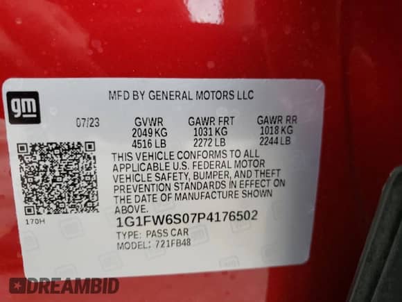 2023 Chevrolet Bolt EV 1LT z VIN 1G1FW6S07P4176502, wystawiony jako Copart lot #64961313 z przebiegiem 3 mil mil oraz . Historia ofert i sprzedaży dostępna na DreamBid. Obrazek 12.