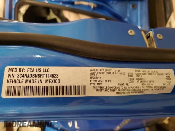 2024 Jeep Compass Latitude with VIN 3C4NJDBN8RT114623, listed as a Copart auction lot 86086245 with 6,708 mi miles and Salvage title. Bid and sale history available at DreamBid. Image 14.