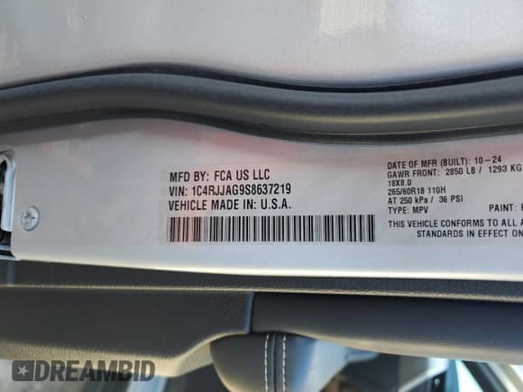 2025 Jeep Grand Cherokee Laredo X with VIN 1C4RJJAG9S8637219, listed as a Copart auction lot 70936925 with 22,674 mi miles and Clean title. Bid and sale history available at DreamBid. Image 13.